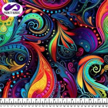 Motif abstrait coloré sur fond noir