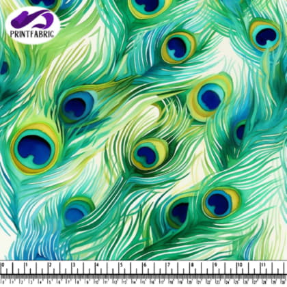 Colorful Peacock Feathers Abstract Painting