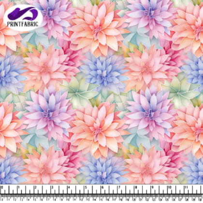 Colorful Floral Pattern with Roses, Carnations, Daisies