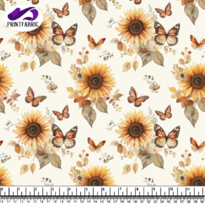 Tournesols et papillons dans la nature