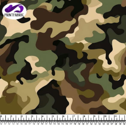 Motif camouflage vert, brun et noir