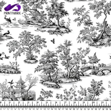 Motif Toile Noir et Blanc avec Éléments de Nature