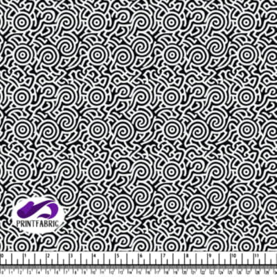 Motif en Spirale Géométrique Noir et Blanc