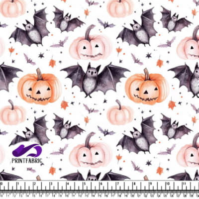 Motif d'Halloween avec des chauves-souris et des citrouilles