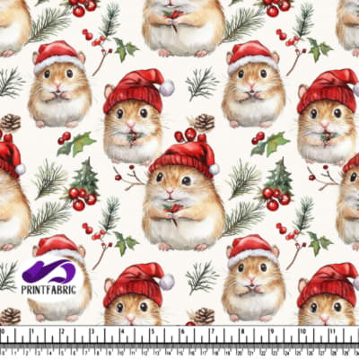 Festive Hamsters with Santa Hats