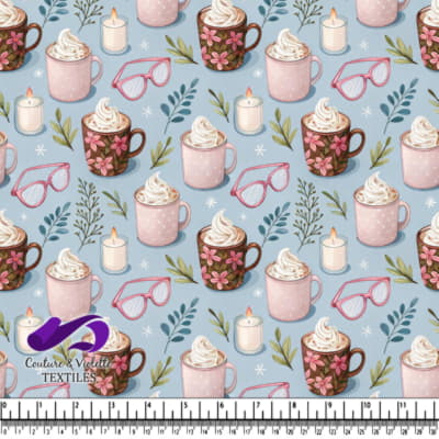 Coffee and candel on pastel color