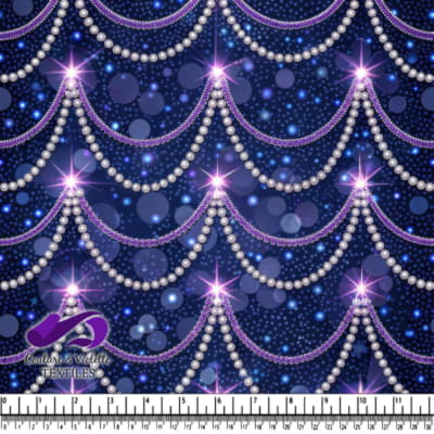 Sparkling Pearl and Purple Chain Garland Pattern