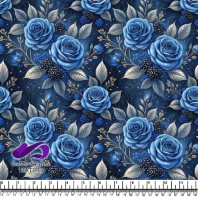 Roses bleues avec feuilles argentées