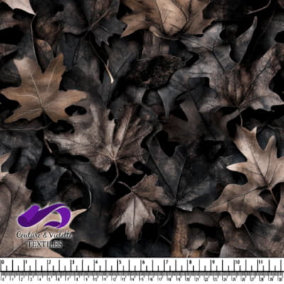 Dark autumn oak leaves