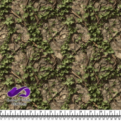 Vignes de lierre grimpantes sur un fond d'écorce texturé