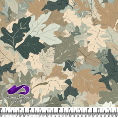 Feuilles de chêne superposées dans des tons terreux apaisants