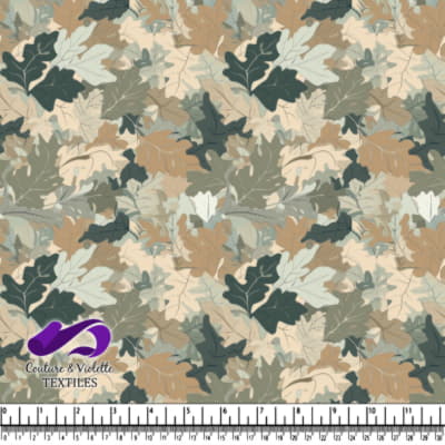 Feuilles de chêne superposées dans des tons terreux apaisants