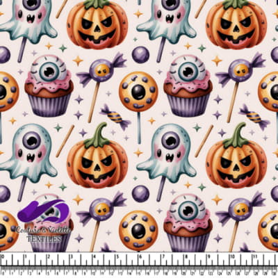 Pumpkins ghosts cupcakes and spooky candies