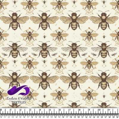 Motif Vintage d'Abeilles et de Rayons de Miel