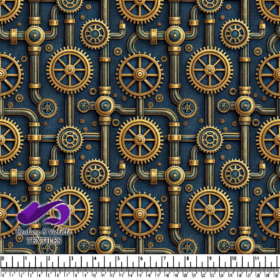 Steampunk Gears and Pipes Industrial Mechanical Pattern