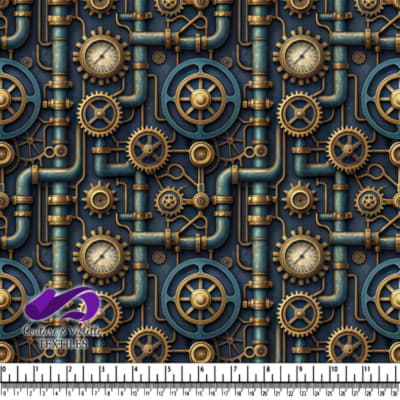 Steampunk Machinery and Pipes Industrial Mechanical Design