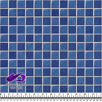 Blue checkered fabric pattern