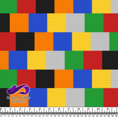 Colorful interlocking building blocks pattern