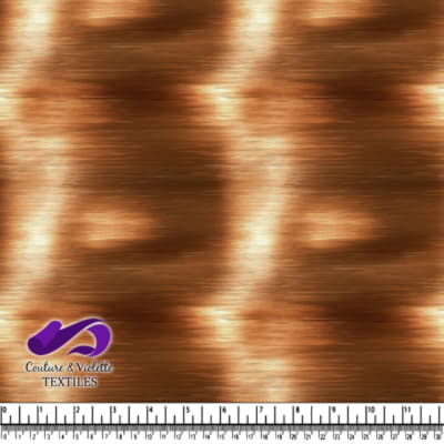 Tissu métallique cuivré avec texture brossée horizontale