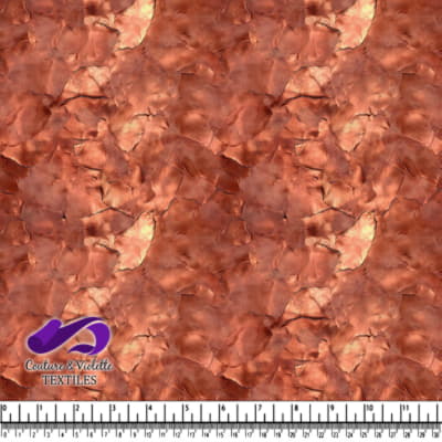 Close-up texture of wrinkled metallic copper fabric with varied shades