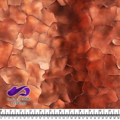 Rustic cracked metal texture in various shades of brown and orange