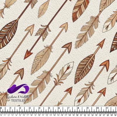 plumes et flèches sur fond clair