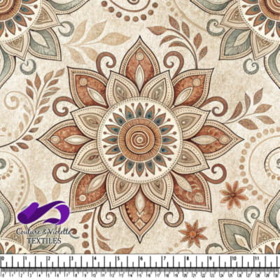 Bohemian pattern with mandala floral designs