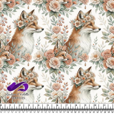 Couronne Florale Entourée de Douces Roses Pêches et de Verdure