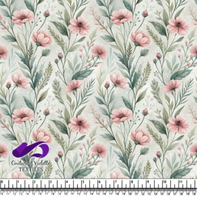 Fleurs roses délicates et feuillage vert