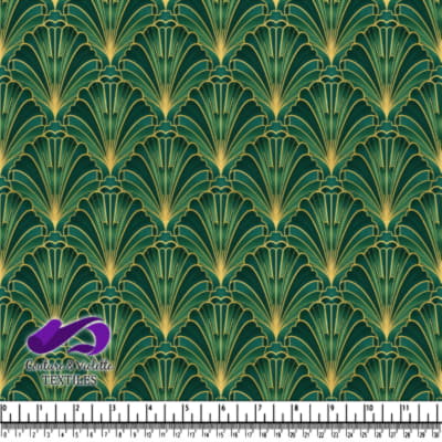 Style Art Déco Géométrique Vert et Or