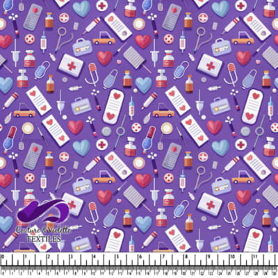 Icônes Médicales et de Santé sur Fond Violet