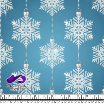 Motif d'Ornement de Flocon de Neige d'Hiver sur Fond Bleu