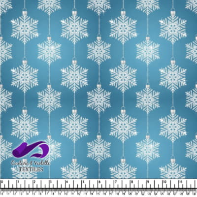 Motif d'Ornement de Flocon de Neige d'Hiver sur Fond Bleu