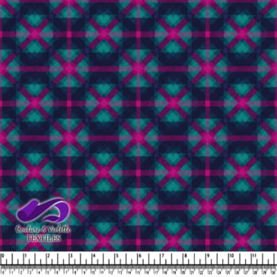 Motif de Tissu Carreaux Teal Foncé et Violet