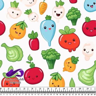 Mignon Motif de Fruits et Légumes Kawaii