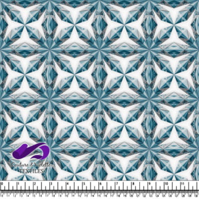 Motif Géométrique Étoilé Bleu et Blanc