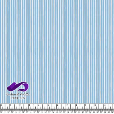 Blue and white vertical striped fabric pattern