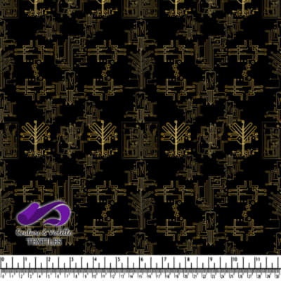 Motif Géométrique Inspiré par l'Art Déco en Or et Noir