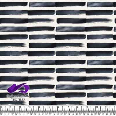 Motif de Pinceau Noir Horizontal sur Fond Blanc