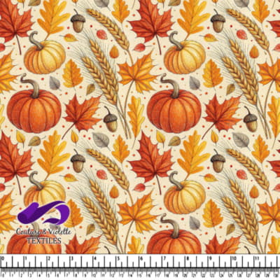 Motif de feuilles et citrouilles de la récolte d'automne
