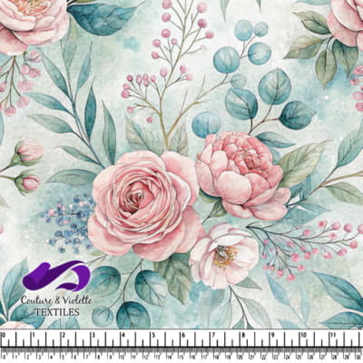 Vintage Pink Roses Floral Pattern