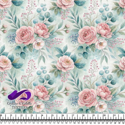 Vintage Pink Roses Floral Pattern