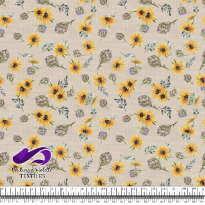 Artichaut et Tournesols sur Fond de Crème Beurrée