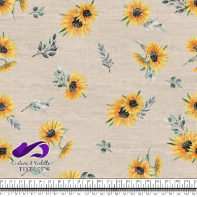 Sunflowers on buttercream background
