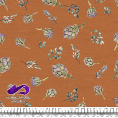 Artichaut sur fond de crème de tomate