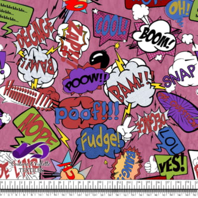 Comic book - Bulles de dialogue Fudge sur fond rose