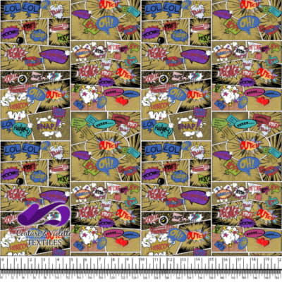 Comic book - Histoire en Mots Colorés sur un Fond Jaune