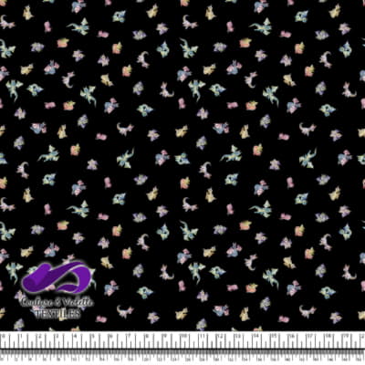 Dragons - Adorables dragons sur fond noir