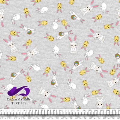 Pâques - Jolis furets avec leurs amis sur fond blanc