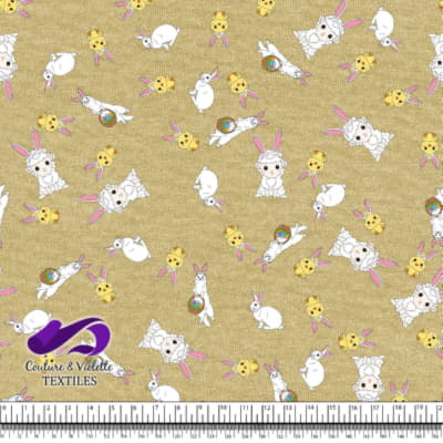 Pâques - Jolis furets avec amis sur fond dried moss